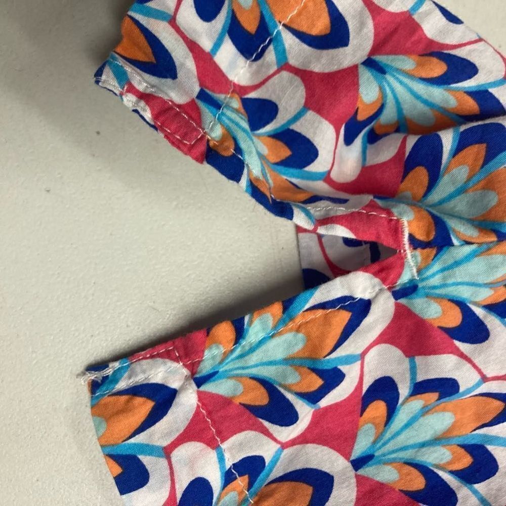 Talbots Multicolored Peacock Print Tunic Top Blou… - image 8